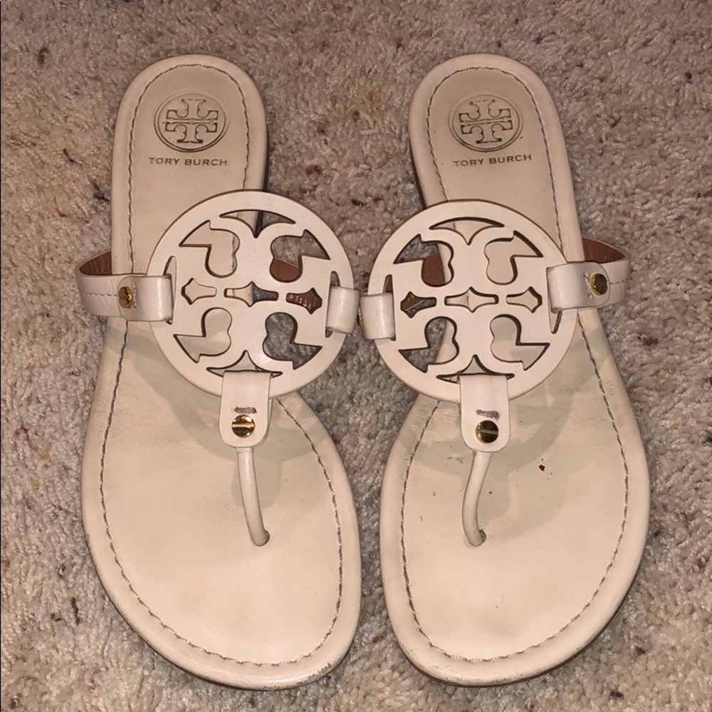 White/cream Tory Burch sandals